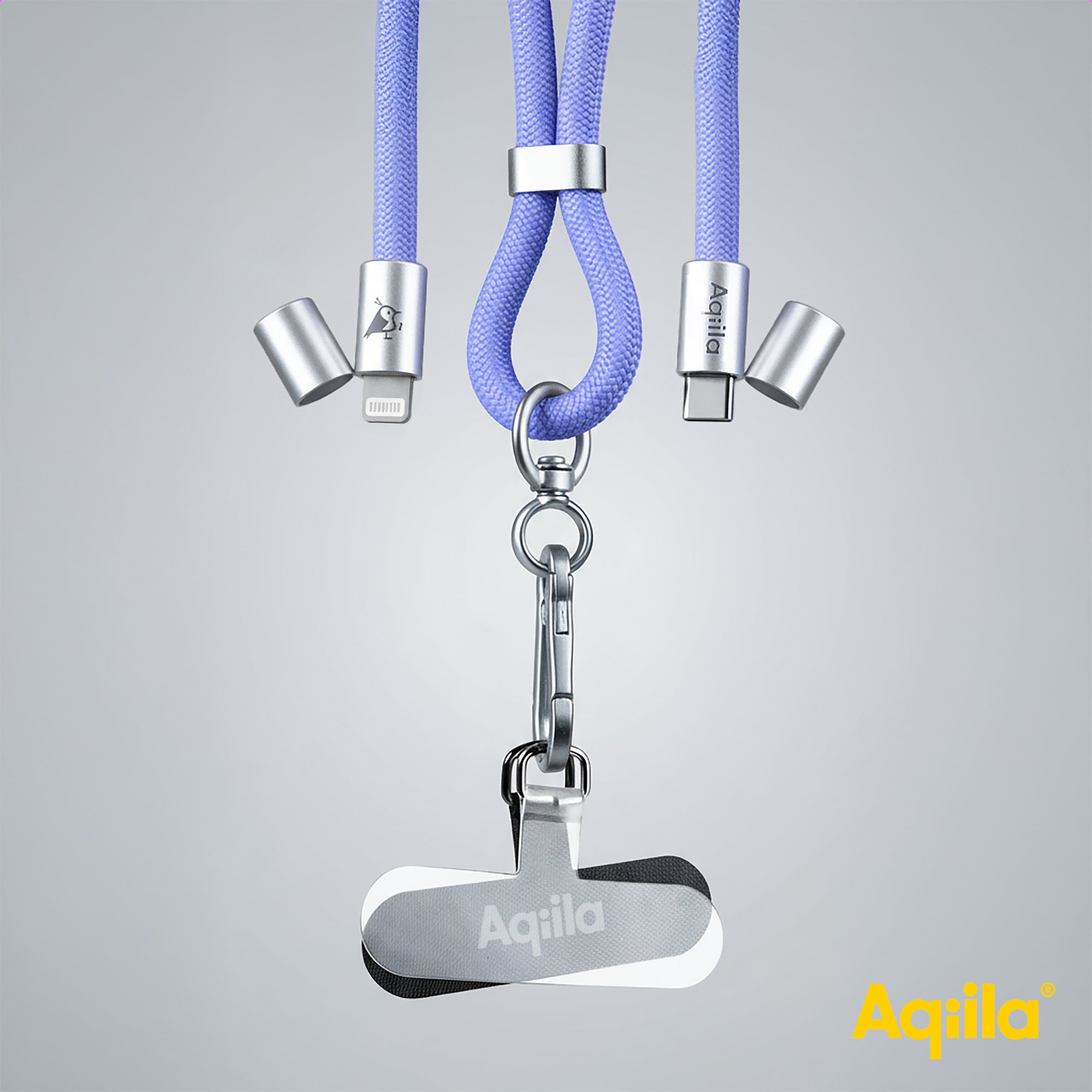 Aqiila halsrem med USB-C till Lightning-kabel lila