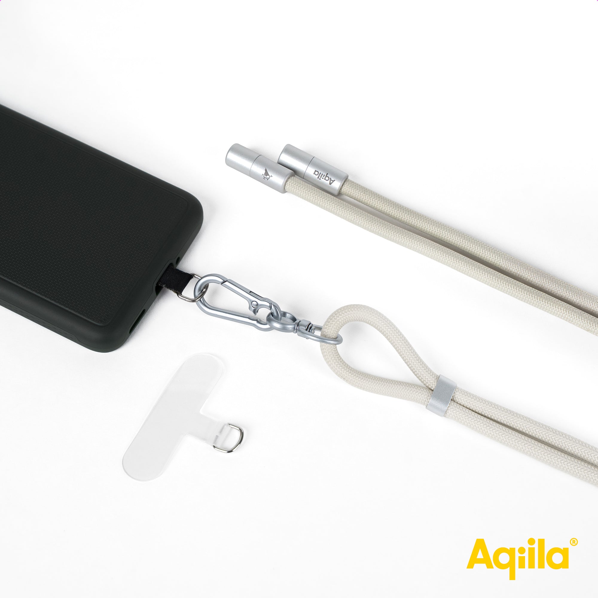 Aqiila halsrem med USB-C till Lightning-kabel sandfärgad