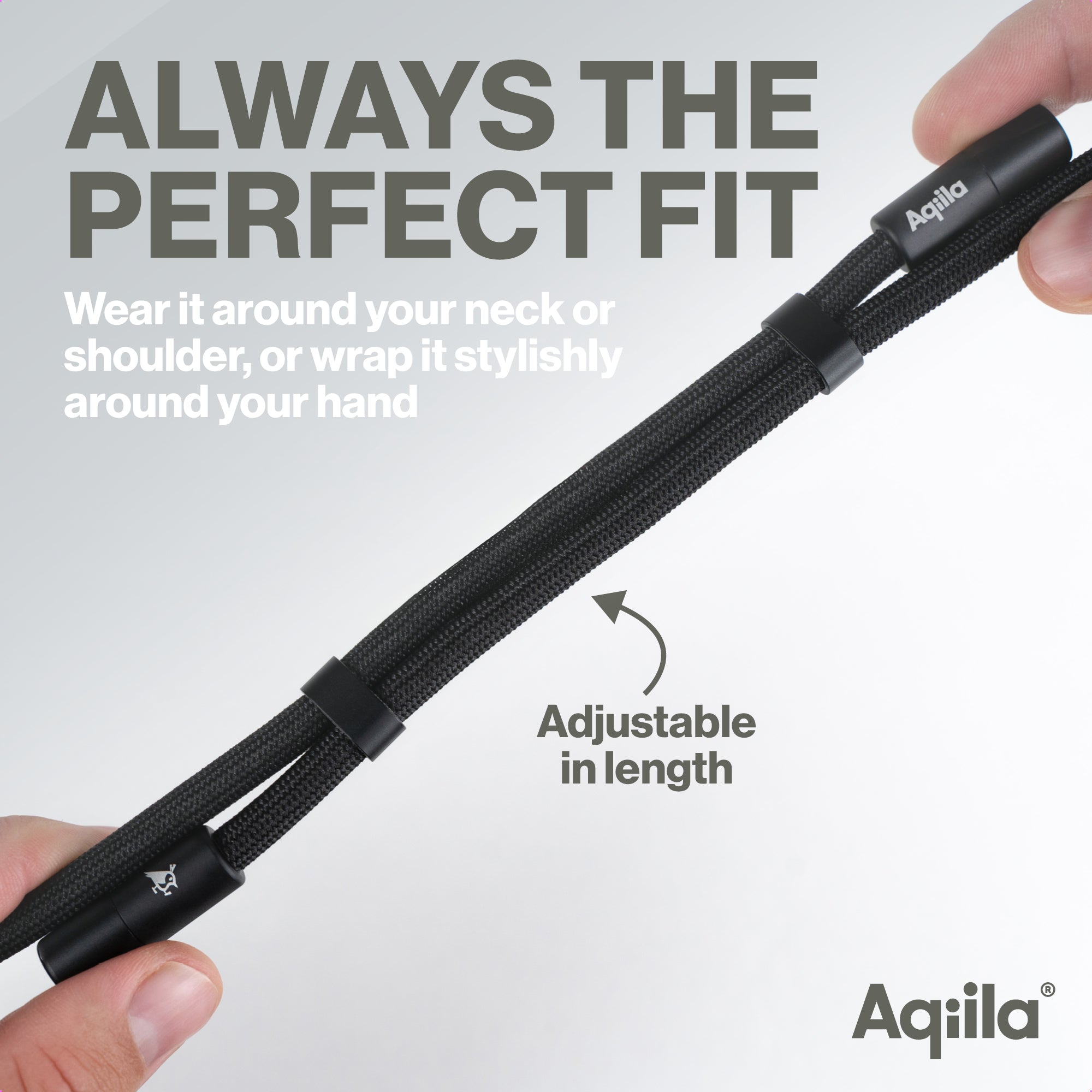 Aqiila halsrem med USB-C till Lightning-kabel svart