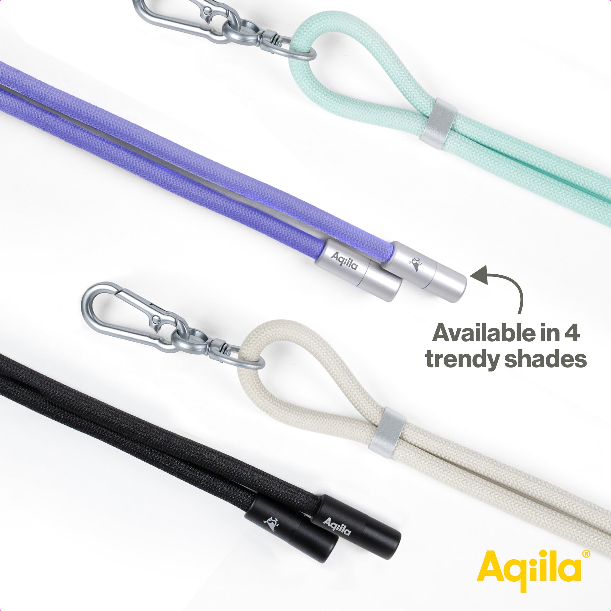 Aqiila halsrem med USB-C till Lightning-kabel svart