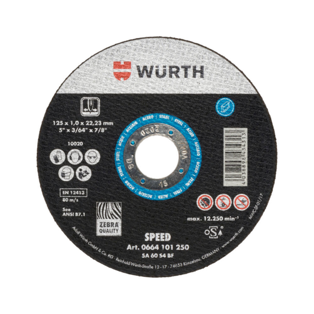 WURTH KAPSKIVA SPEED BLÅ 125X1,6/22