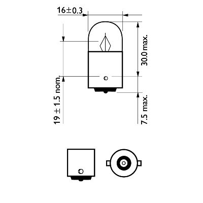Blinkerslampa Philips R5W, 12V 5W BA15s