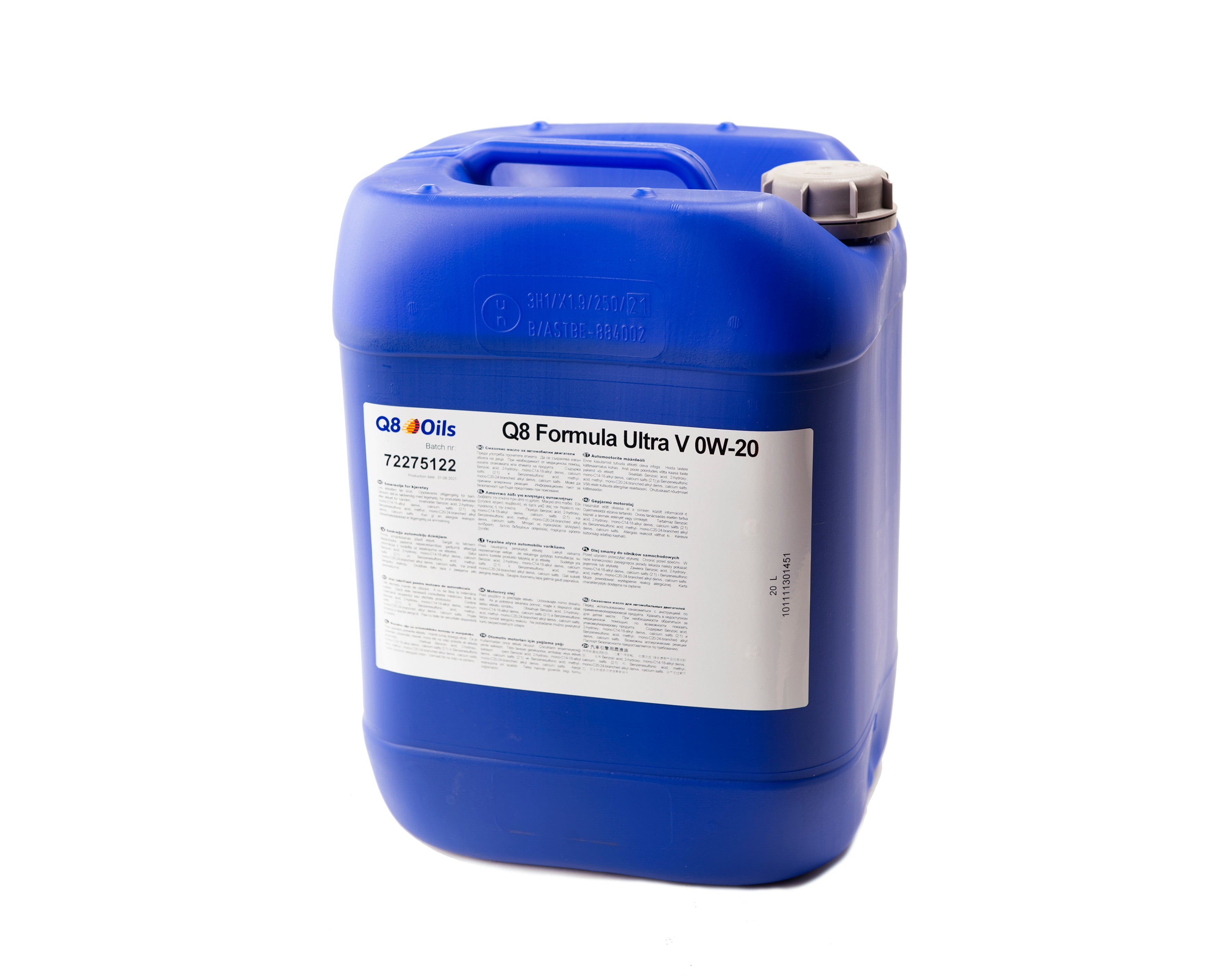 Q8 FORMULA ULTRA V 0W-20 - 20-L DUNK - MOTOROLJA PERSONBILAR