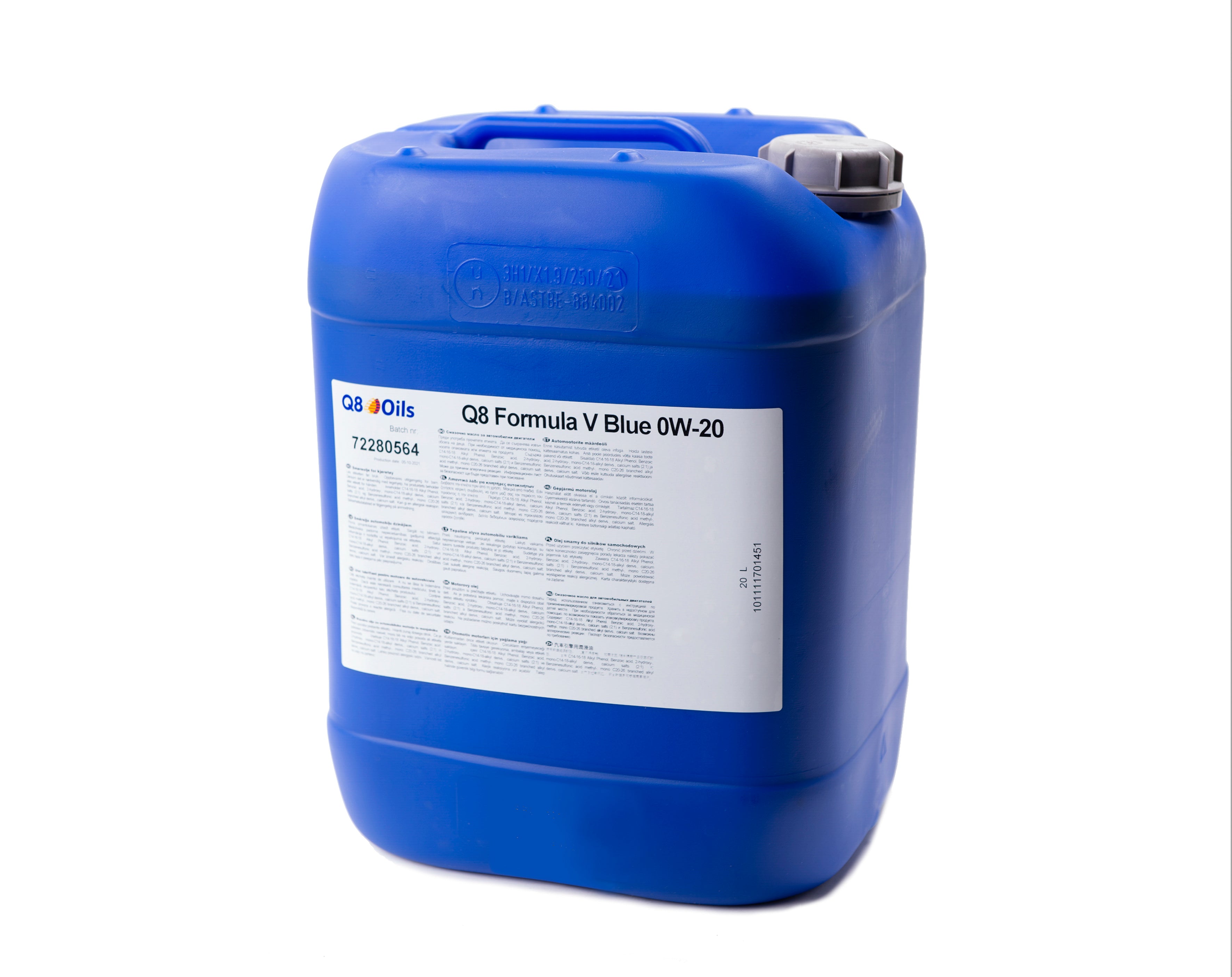 Q8 FORMULA V BLUE 0W-20 20-L DUNK - MOTOROLJA PERSONBILAR