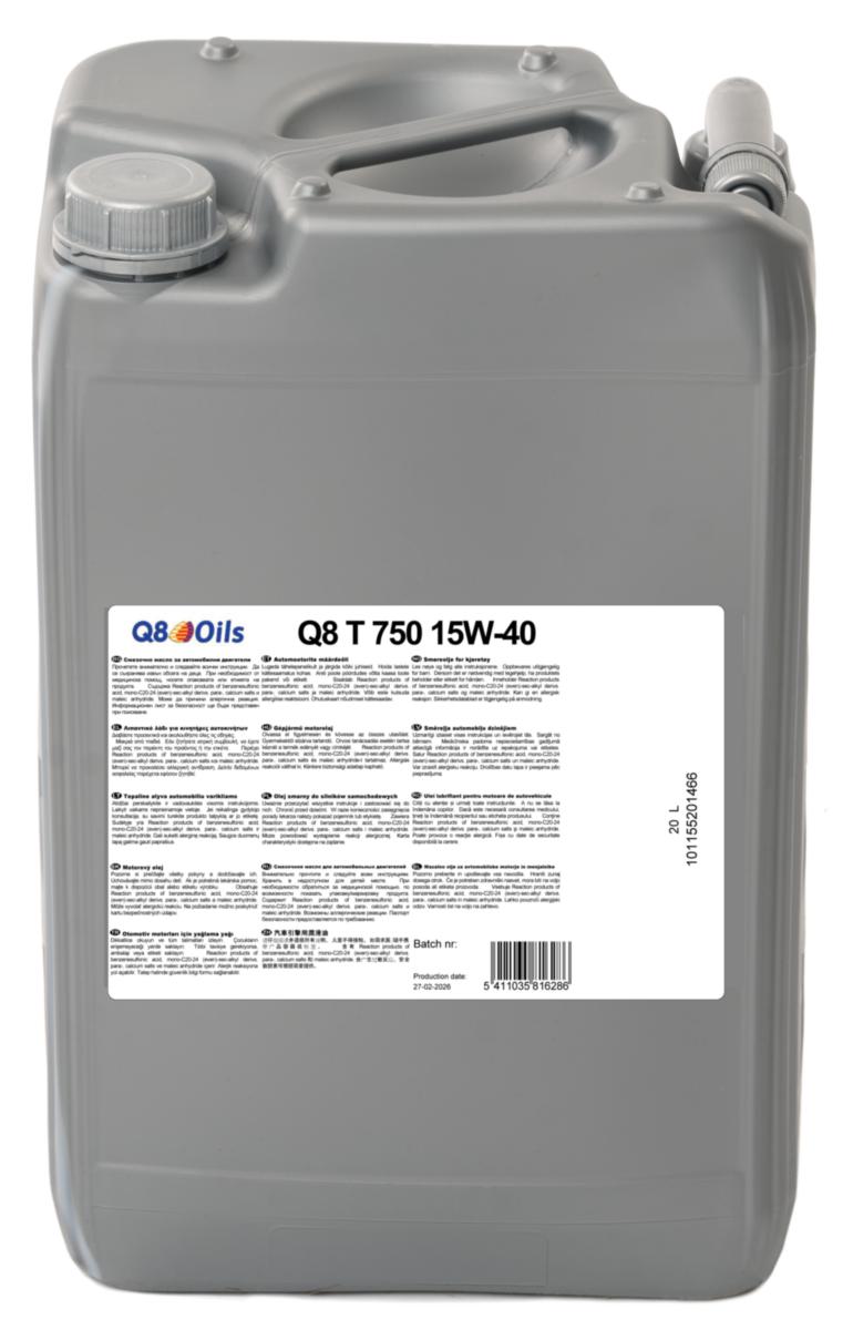 Q8 T 750 15W-40 5-L - MOTOROLJA TUNGA FORDON
