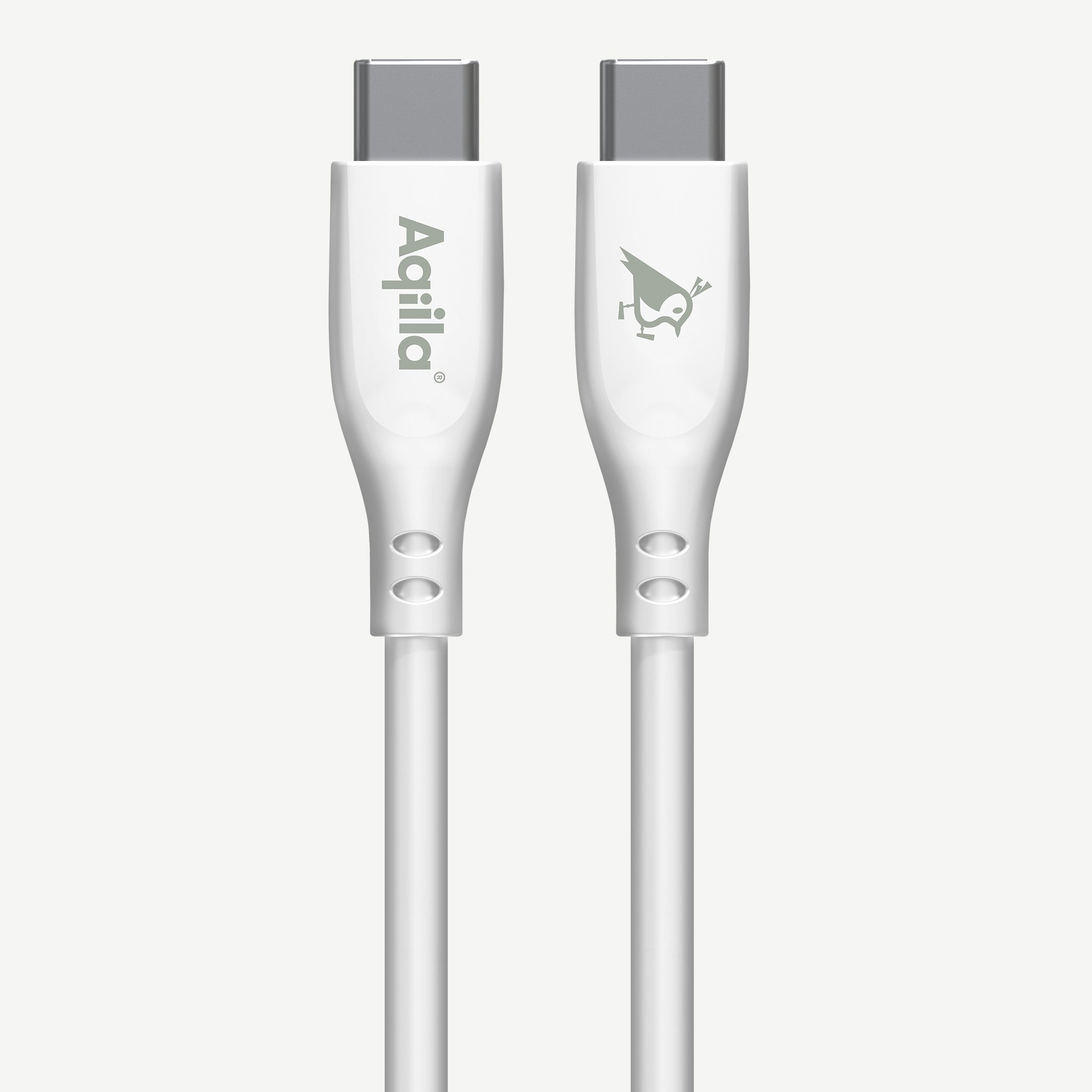 Aqiila Cablebird CS11 kabel USB-C till USB-C 60W 1 m silikon vit
