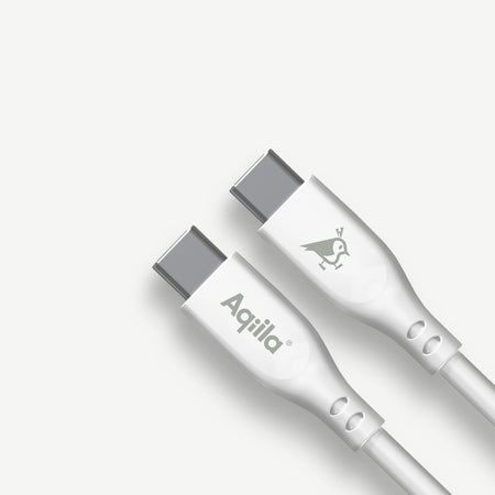 Aqiila Cablebird CS12 kabel USB-C till USB-C 60W 2 m silikon vit