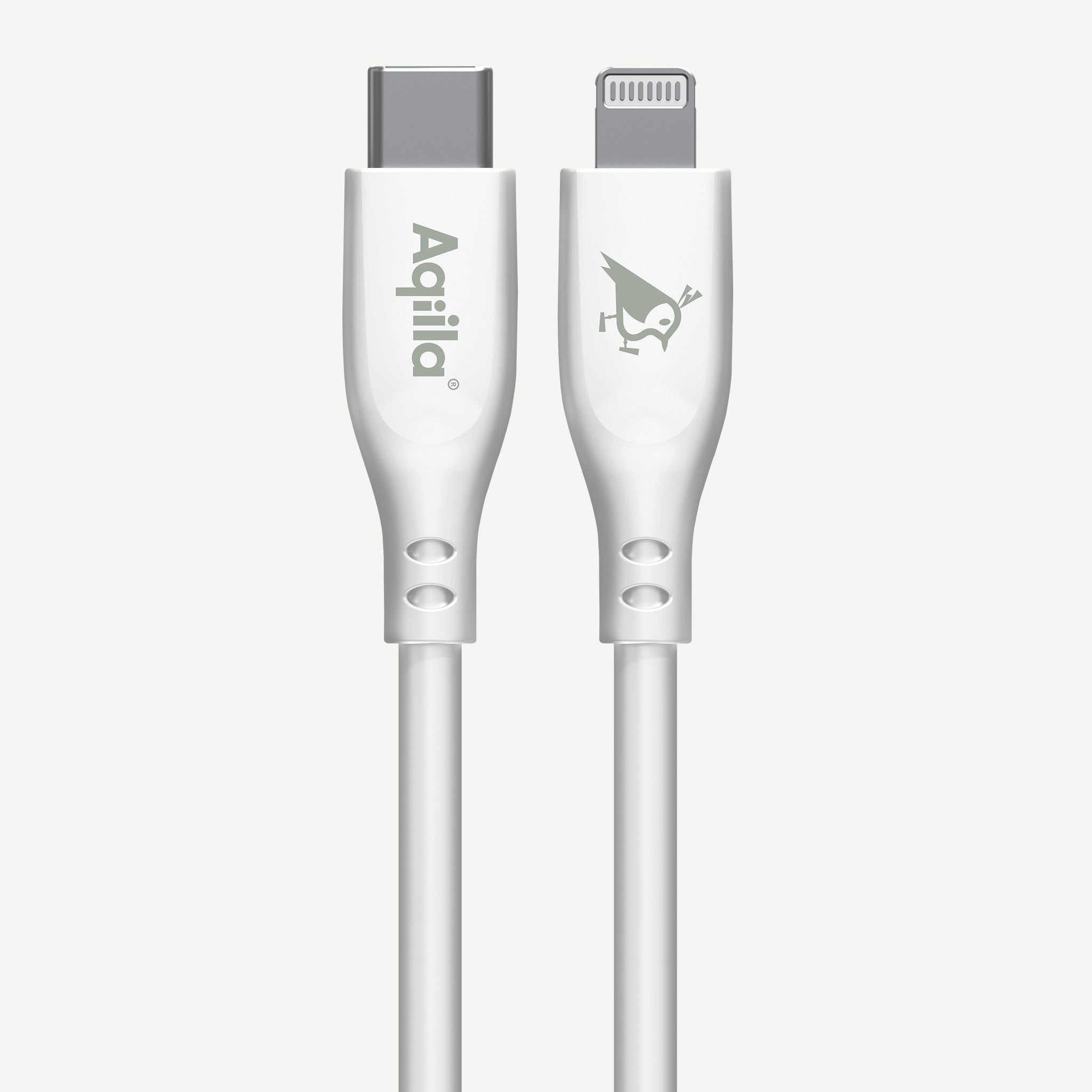 Aqiila Cablebird CS22 kabel USB C till Lightning 30W silikon 2m vit