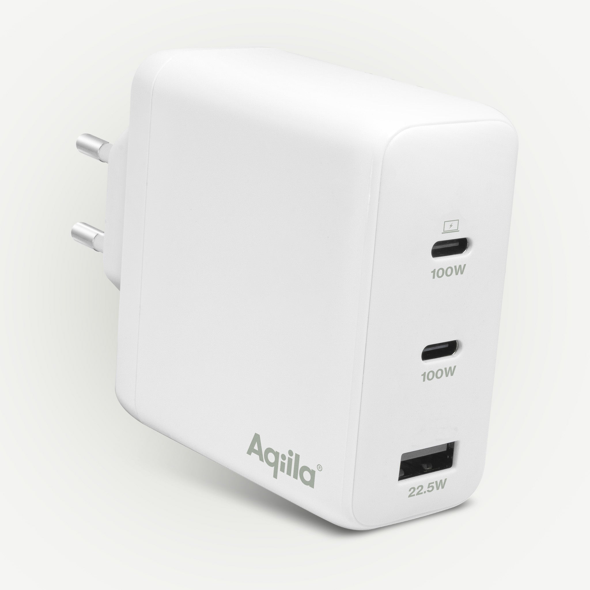 Aqiila ChargebirdW4 GaN-väggladdare 120W vit