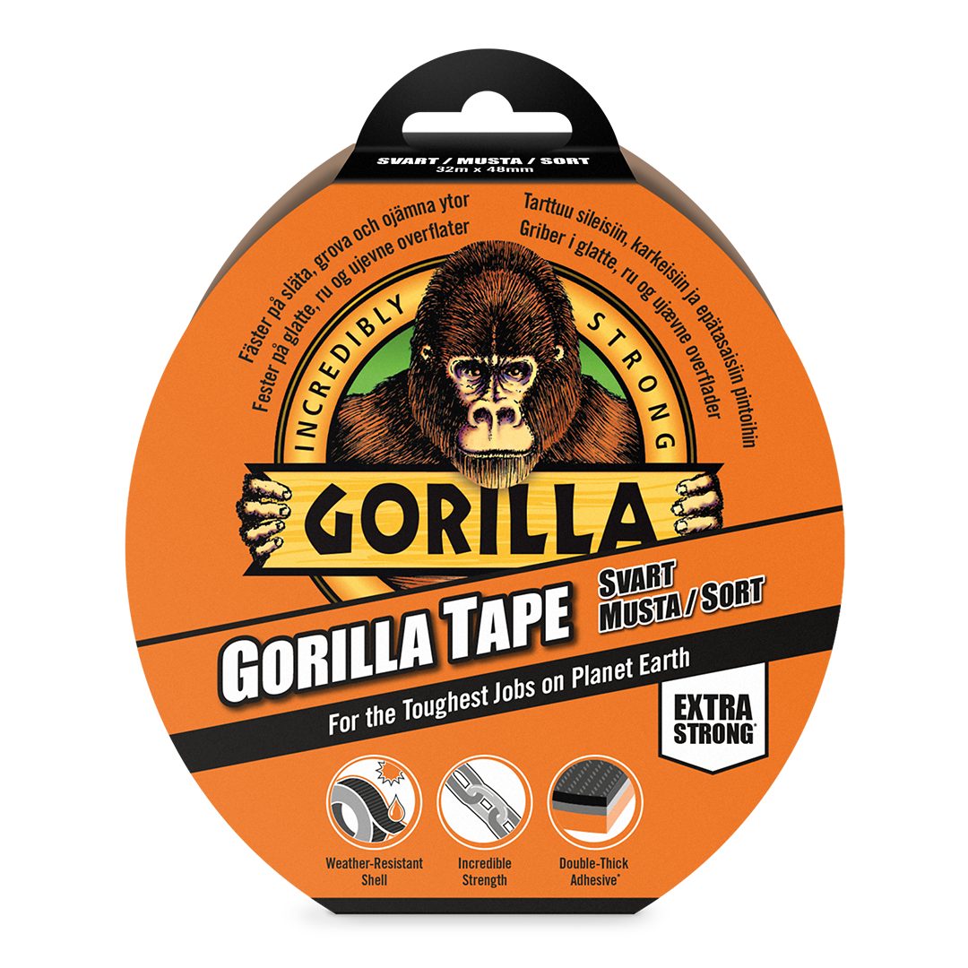 GORILLA TAPE SVART 48MM 32M