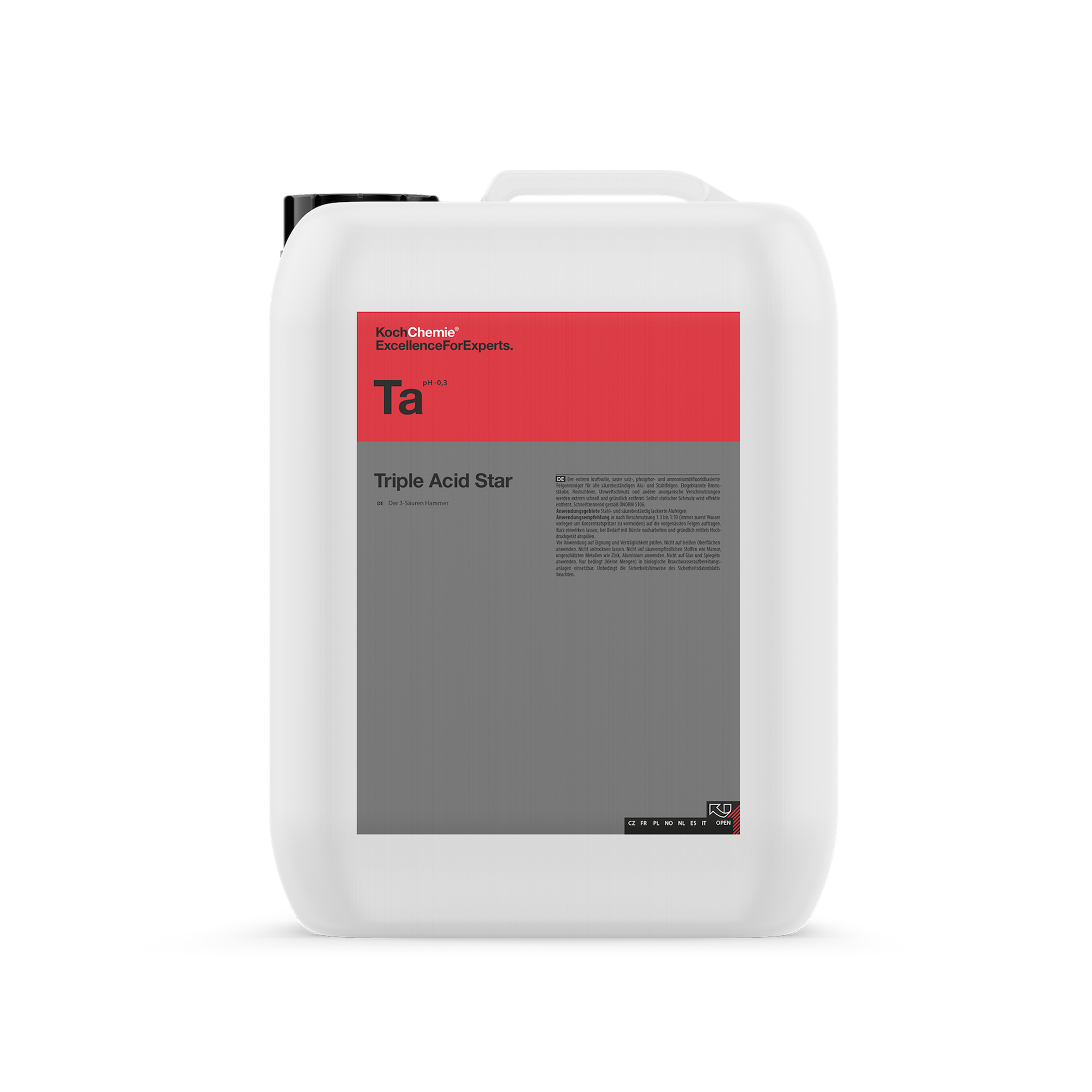 Syrabaserad fälgrengöring Koch-Chemie Triple Acid Star, 23 kg