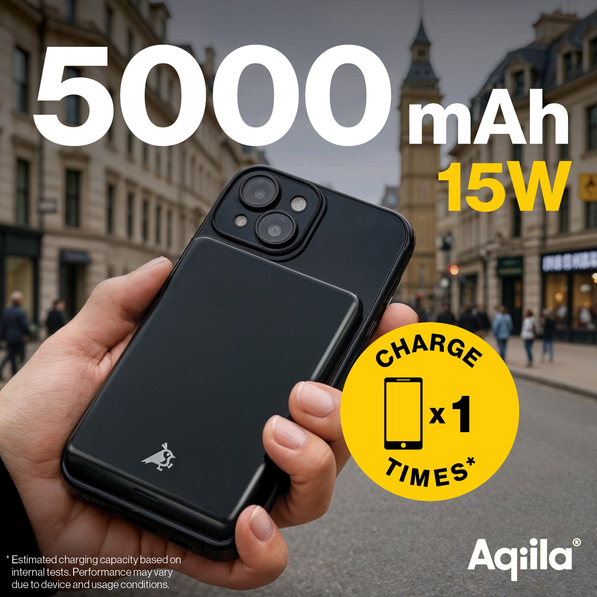 Aqiila Qi2 trådlös powerbank 5 000 mAh