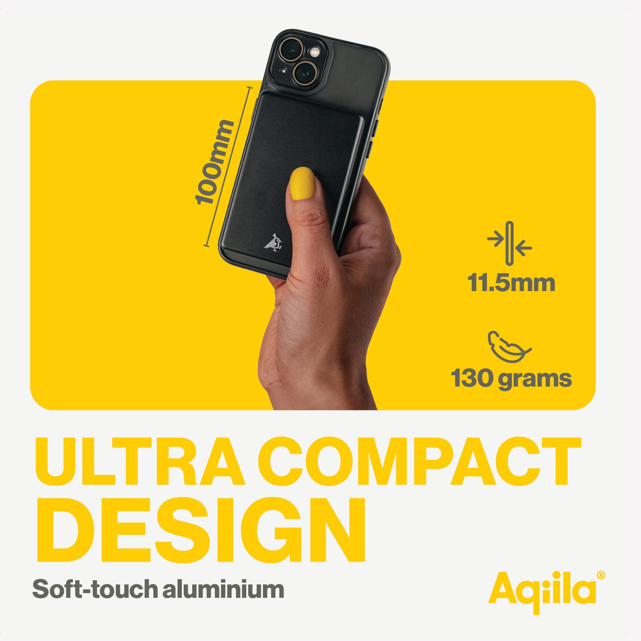 Aqiila Qi2 trådlös powerbank 5 000 mAh