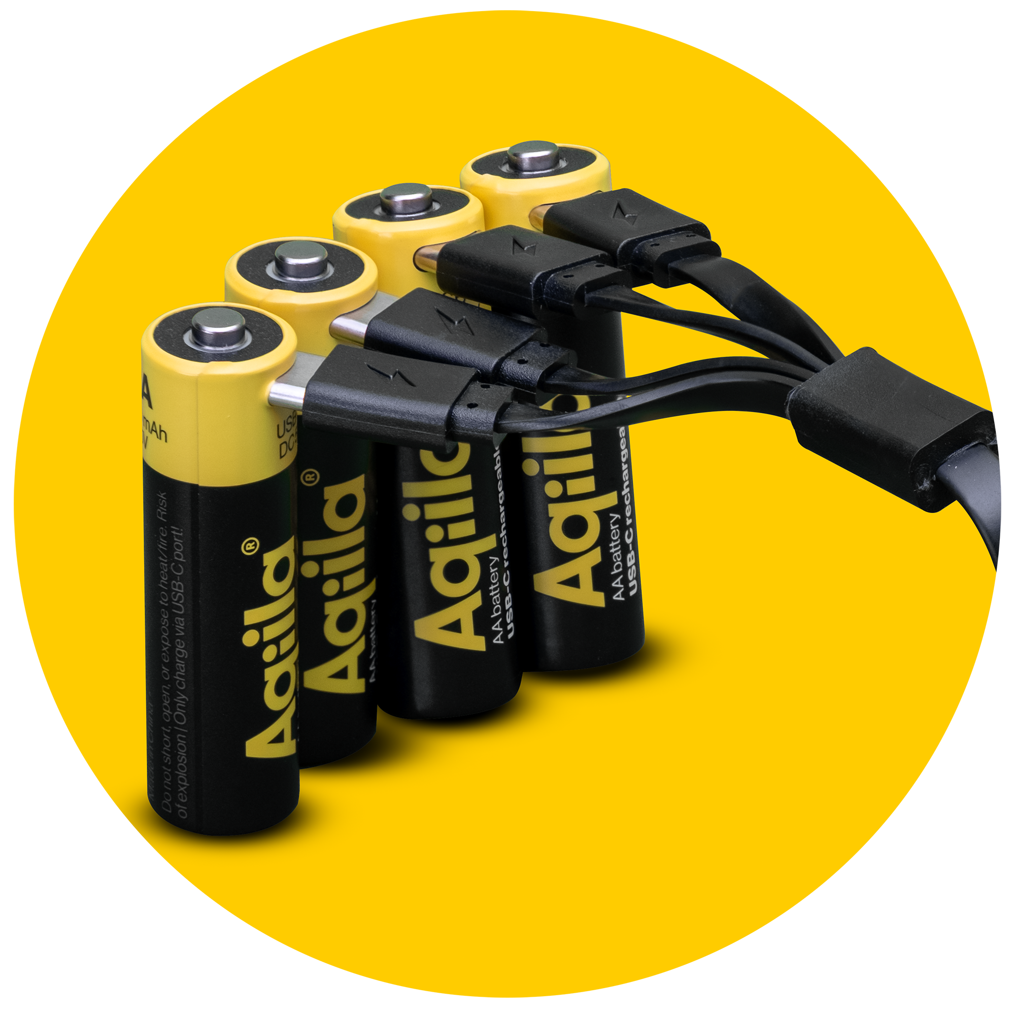 Aqiila Rechargeable USB-C Batteries AA 2000mAh 4-P