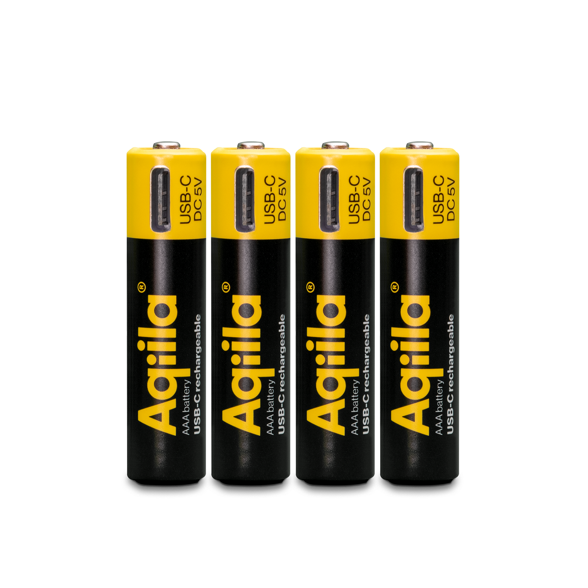 Aqiila Rechargeable USB-C Batteries AAA 600mAh 4-P