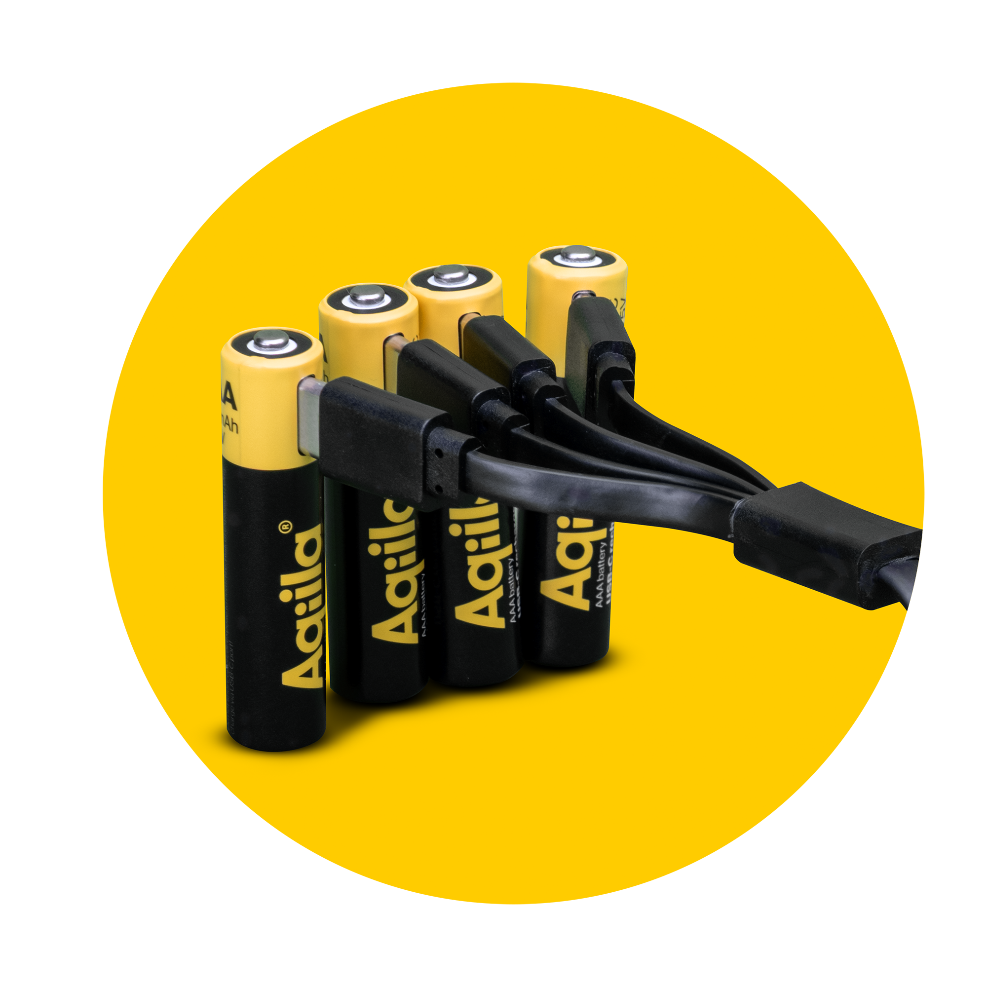 Aqiila Rechargeable USB-C Batteries AAA 600mAh 4-P