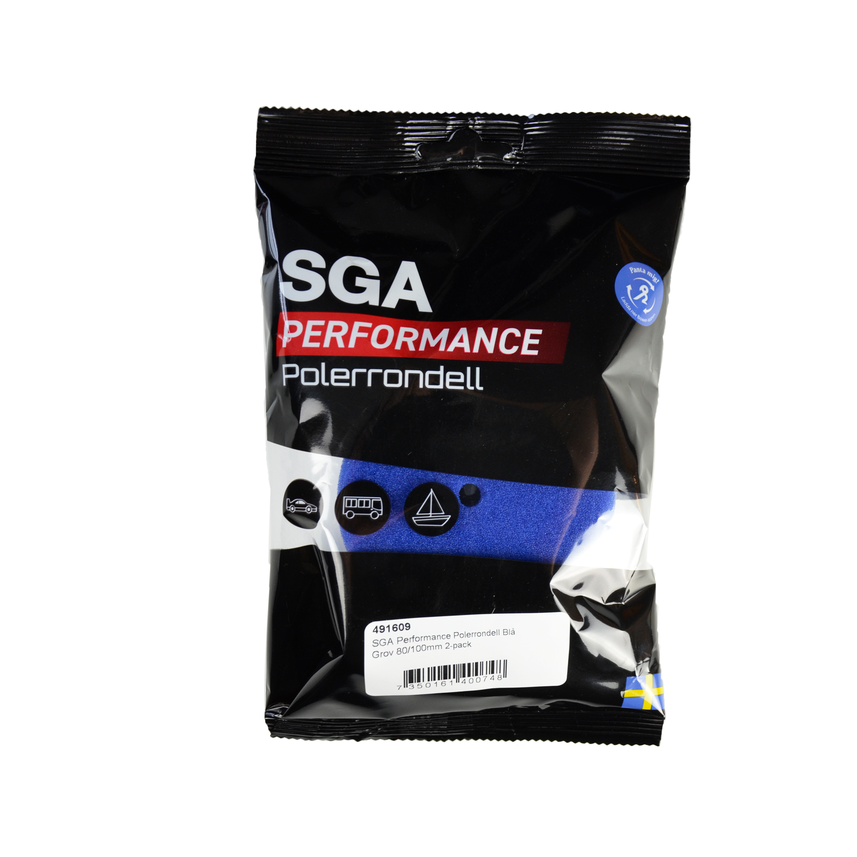 SGA Performance Polerrondell Blå Grov 80/100 mm 2-pack