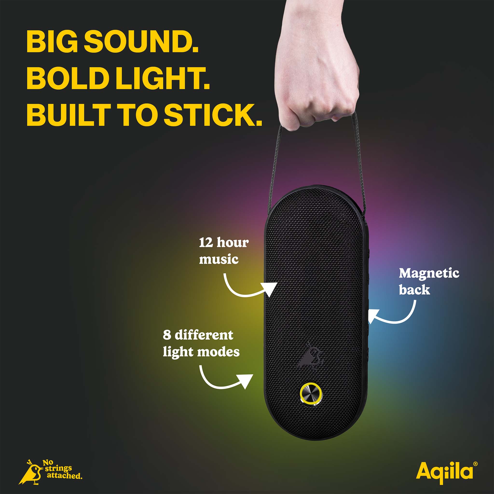 Aqiila Soundbird CM Bluetooth-högtalare med magnet 4 000 mAh