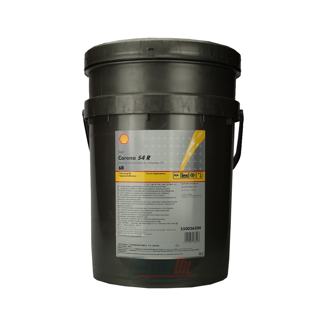 Syntetisk Luftkompressorolja Shell Corena S4 R 68, 20L